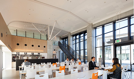 Cafeteria open to the public is also used as a relaxation space for local residents